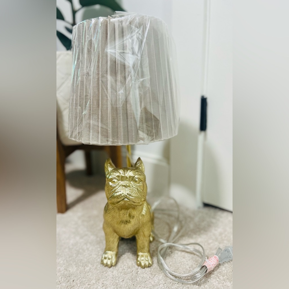 KH Collection Frenchie Dog Gold Lamp